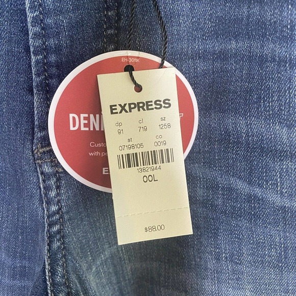 —SOLD—- Express High Rise Denim Jeans Legging Sz 00 long denim perfect - Picture 7 of 10